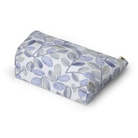 Cherry Plum Leaves Accessory Pouch w T-bottom in Blue